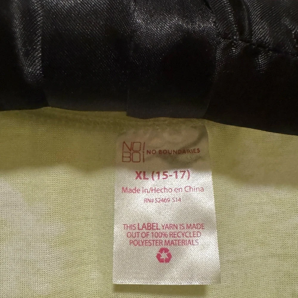Yin Yang Graphic Tank Top Yellow Side Cutouts Drawstring No Boundaries XL 15/17